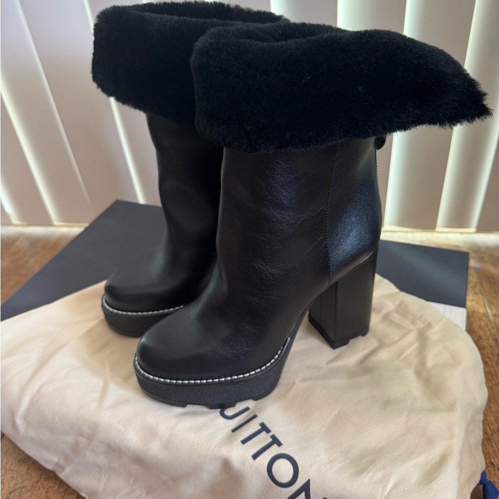✨HP✨Louis Vuitton Beaubourg Black Ankle Boot Size 7 Brand New - Picture 7 of 8
